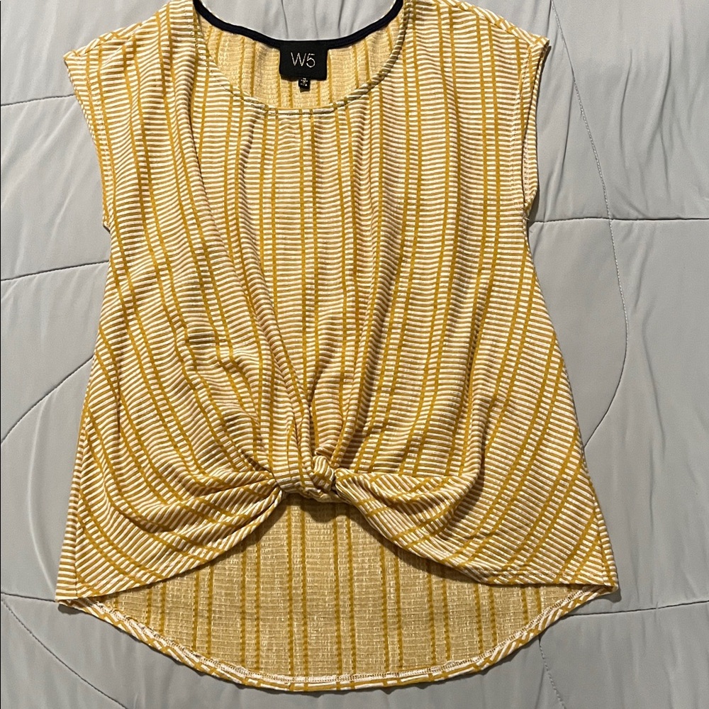 W5 Mustard and White Striped Blouse